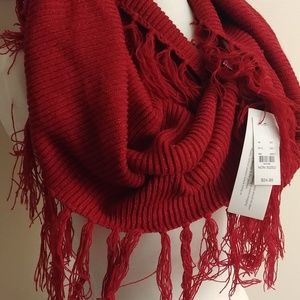 Red NY&CO fringe scarf